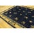 Chinese 1930s Navy Floral Deco Antique Chinese Peking Knotted Wool Rug 8'2" X 9'8" For Sale - Image 3 of 12