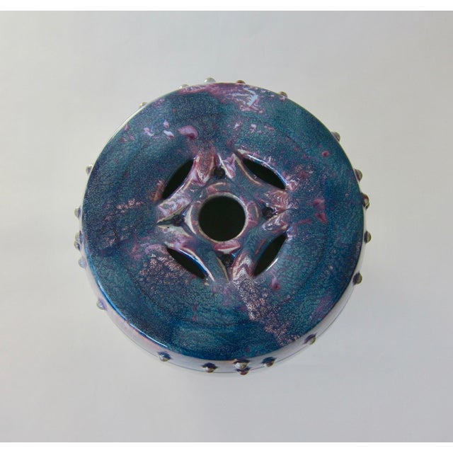 1970s Vintage Enameled Ceramic Stool, 1970s For Sale - Image 5 of 7