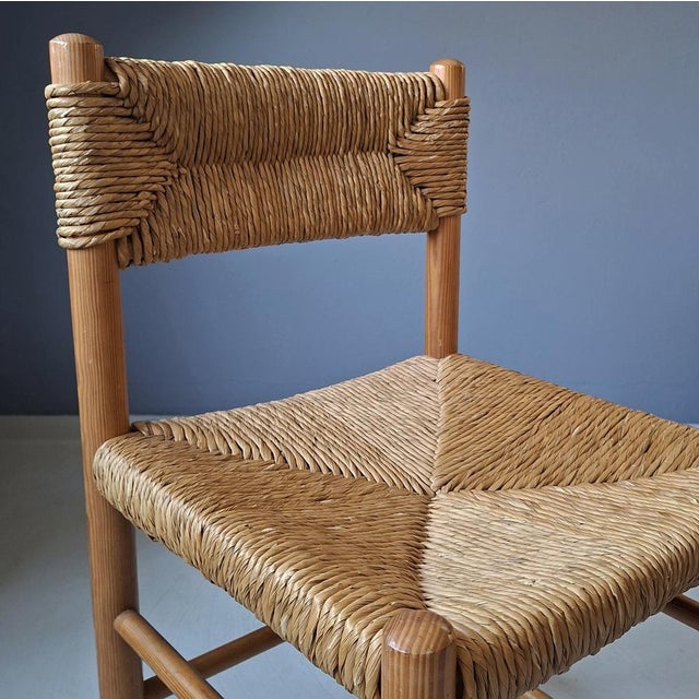 1960s Wooden Chair with Rush Seat and Backrest, 1960s For Sale - Image 5 of 8