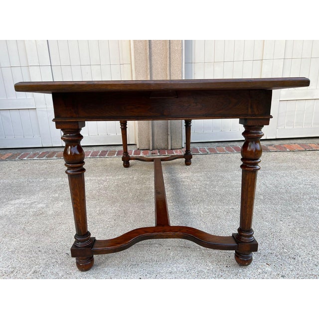 Antique English Oak Refectory Dining Table Jacobean Double Leaf 10 Ft. C1930 For Sale - Image 10 of 18