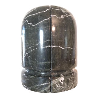 1990s "Vintage Black and White Marble Bookends" - a Pair For Sale