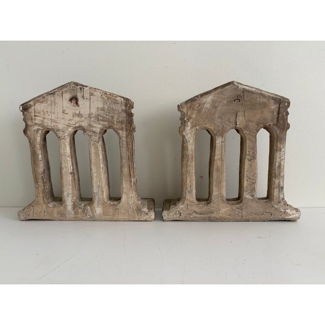 Pair of Vintage Neoclassical Temple Form Plaster Architectural Models For Sale - Image 11 of 11