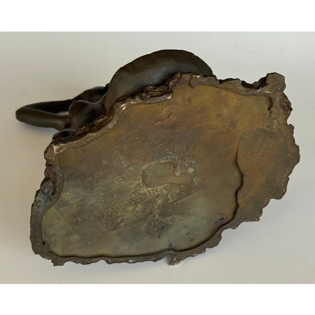 Signed Issa K. Diop 1977 Nude African Woman Bronze Sculpture For Sale - Image 16 of 18