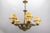 French Art Deco Bronze Chandelier with Marbled Beige Mushroom Glass Shades, 1930s For Sale - Image 13 of 18