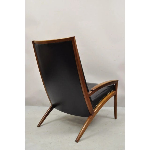 Barney Flagg for Drexel Parallel Walnut Sculpted Lounge Chair and Ottoman For Sale - Image 10 of 13