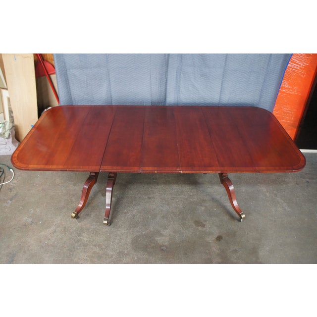 Union National Mid Century Duncan Phyfe Style Mahogany Drop Leaf Dining Table For Sale - Image 4 of 12