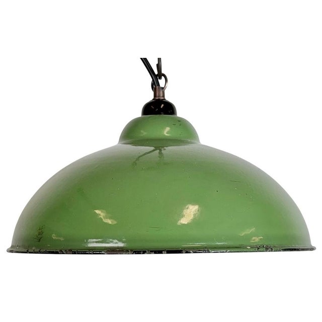 Industrial Green Enamel Pendant Light, 1970s For Sale - Image 16 of 16