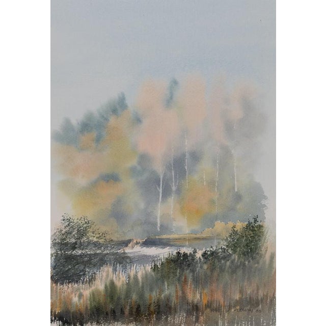 Jacques NOURY (1927-2021) Landscape, 1980 Original watercolor Signed and dated in pencil On thin cardboard, 33 x 47 cm...