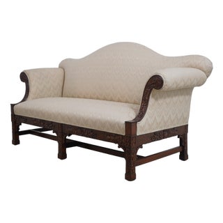 Georgian Nicely Carved Mahogany Upholstered Loveseat For Sale
