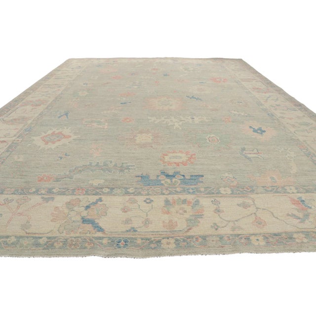 Modern Oushak Style Area Rug, 10'01 X 13'09 For Sale - Image 3 of 10