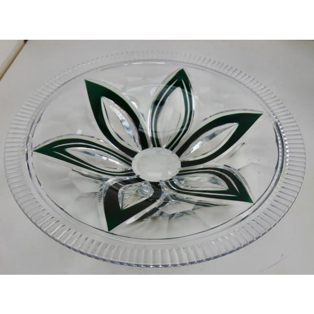 Crystal Centerpiece Fruits Bowl Cut to Clear from Val Saint Lambert, 1950 For Sale - Image 9 of 12