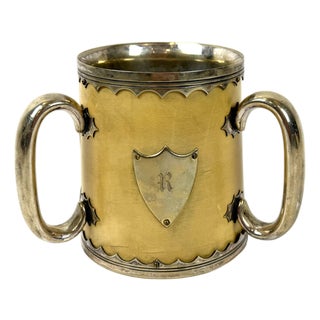 Victorian Sheffield Silver Plate and Oak Three Handle Trophy Cup, 1890s For Sale