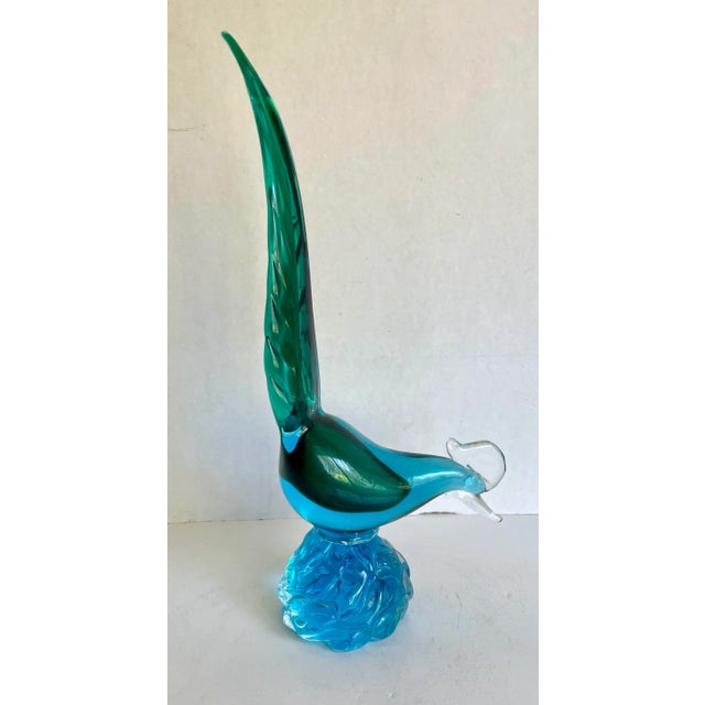 Mid 20th Century Murano Style Glass Pheasant Sculpture For Sale In Los Angeles - Image 6 of 9