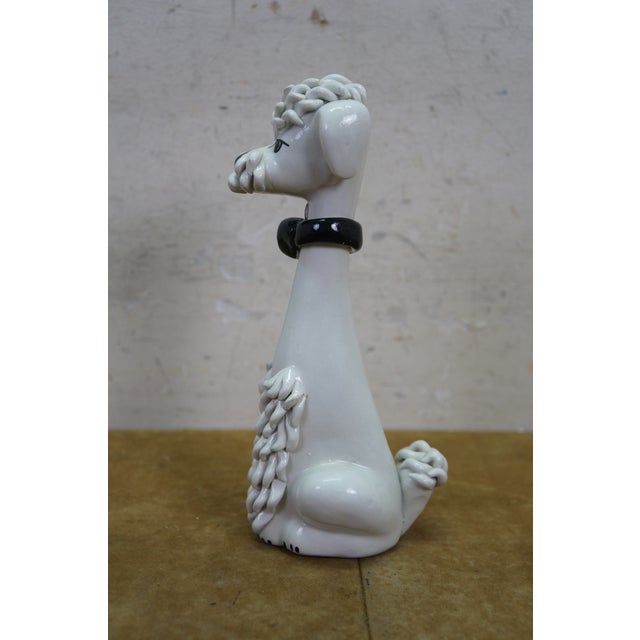Mid Century Italian Porcelain Spaghetti Poodle Dog Figurine Statue 8" For Sale - Image 4 of 13