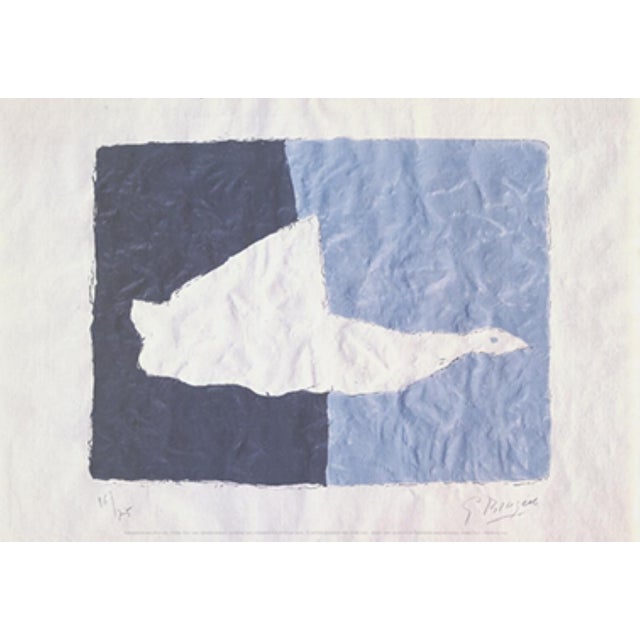 Le canard is a 20th-century art print by Georges Braque, featuring a refined composition dominated by blue and white...