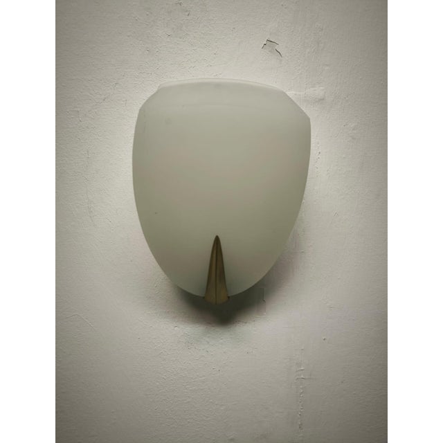 Rationalist Wall Light in White Glass, 1940s For Sale - Image 10 of 16