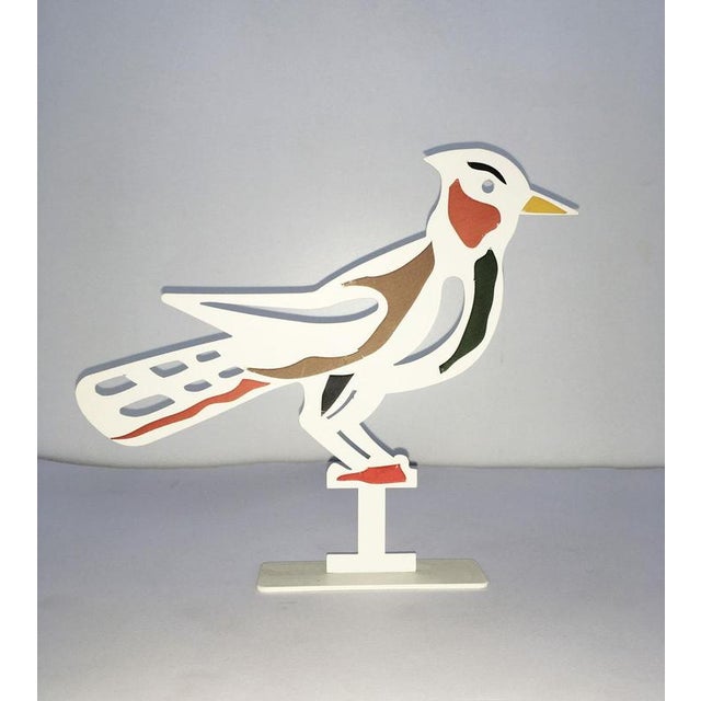 Painted Black Metal Upupa Sculpture by Bruno Chersicla, 1980 For Sale - Image 12 of 18