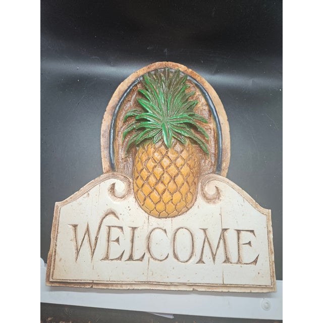 Vintage Piazza Pisano Pineapple Welcome Wall Plaque