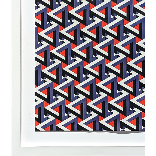 2020s Austin Magruder "Penrose Steps" Contemporary Red and Purple Hand Drawn Tessellated Abstract, 2020 For Sale - Image 5 of 8
