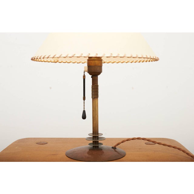 Table Lamp with Brass Base by Arthur Streit, 1930s For Sale - Image 5 of 14