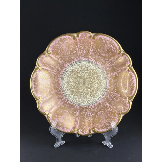 1920s Pink Lustre and Gold Rococo Plates, 1930s, Set of 3 For Sale - Image 5 of 12