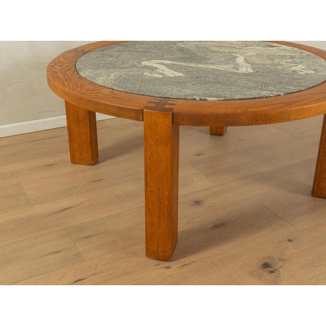 1970s Vintage Marble and Wood Coffee Table, 1960s For Sale - Image 5 of 7