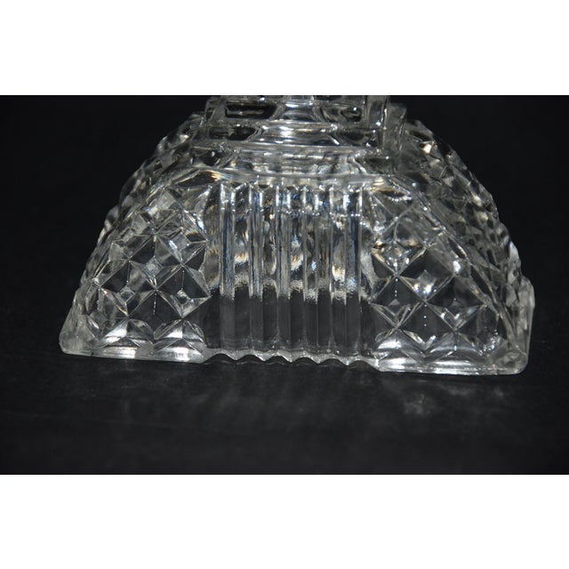1930s Walther & Söhne Art Deco Glass Candle Holders, a Pair For Sale - Image 4 of 5