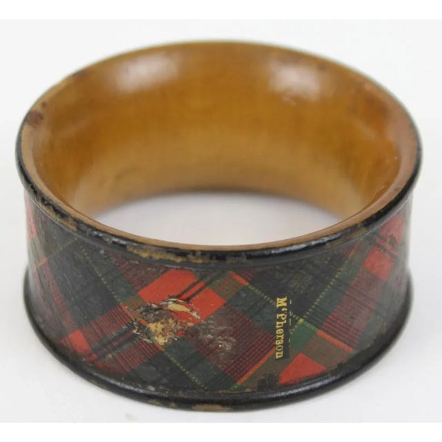 Rustic Early 20th Century Antique Tartanware Napkin Ring For Sale - Image 3 of 3