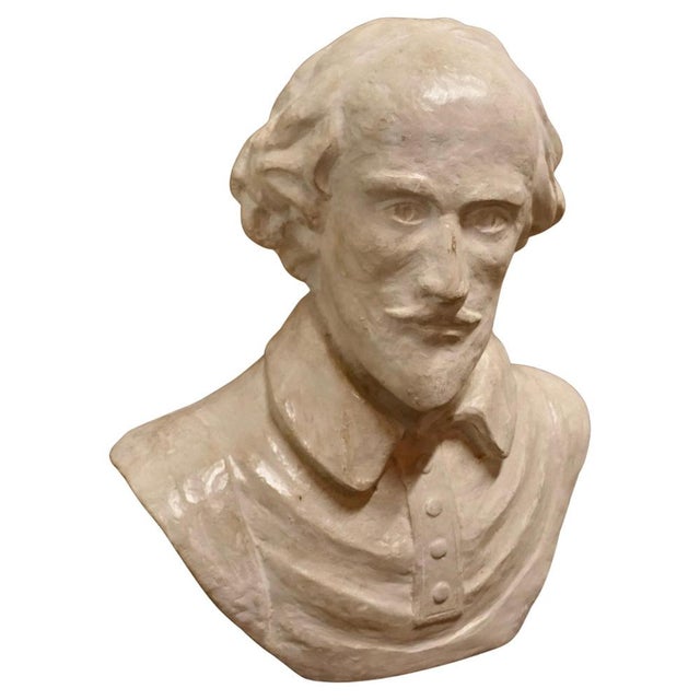 Ivory Large Bust of William Shakespeare, 1950 For Sale - Image 8 of 8