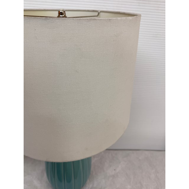 Turquoise Ceramic Table Lamps, Pair For Sale - Image 4 of 12