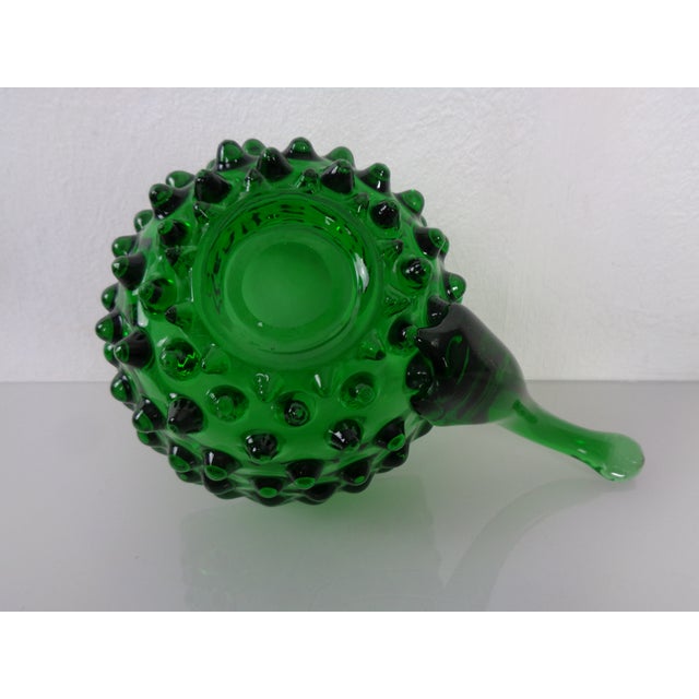 Italian Green Bubble Glass Vase & Bowl from Empoli, 1960s, Set of 2 For Sale - Image 15 of 16