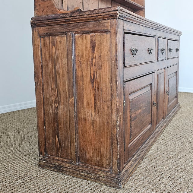 Antique Pine Cupboard & Open Plate Rack For Sale In Orlando - Image 6 of 17
