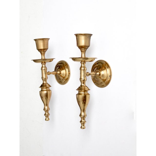Antique Brass Candle Sconces a Pair Chairish