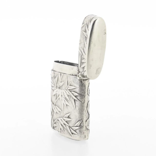 Antique Wang Hing Chinese Export Silver Vesta or Matchsafe For Sale - Image 10 of 11