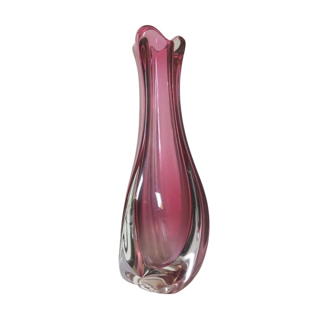 Vase in Pink Crystal Swirl from Val Saint Lambert, 1950s For Sale - Image 10 of 10