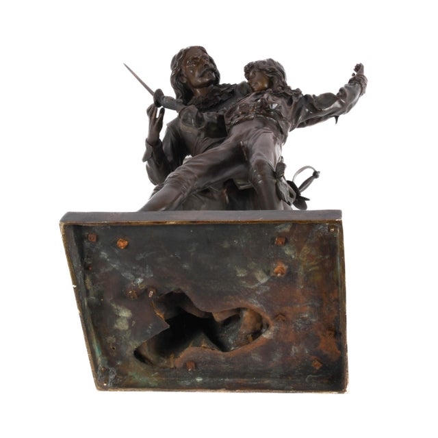 Bronze Bronze Sculpture “Sword Lesson” After Adrien Étienne Gaudez, Classical Figurative Art For Sale - Image 8 of 8