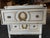 Louis XVI Italian Nightstand in Glazed White & Gold Leaf For Sale - Image 4 of 5
