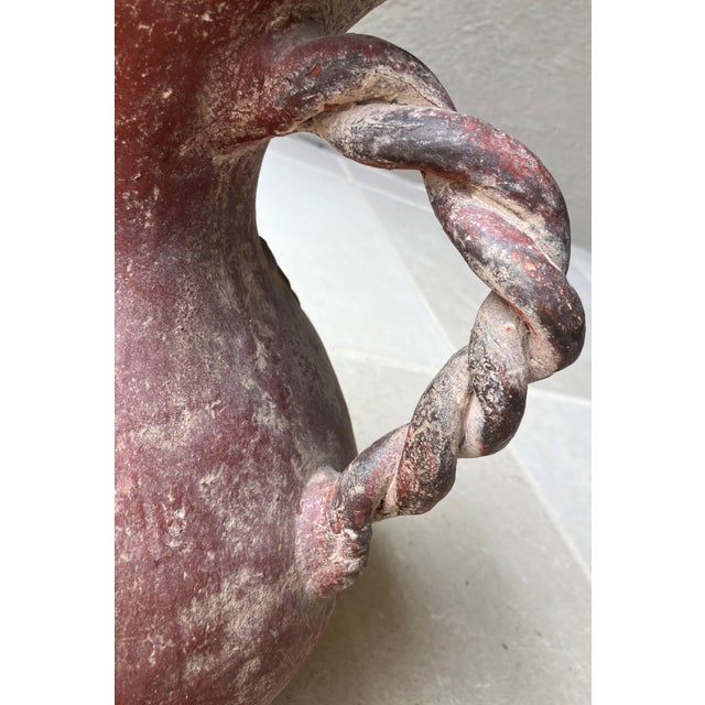 Late 20th-Century Barro Rojo (Red Clay) Braided Handle Pottery Vessel / Vase, Mexico For Sale - Image 14 of 18