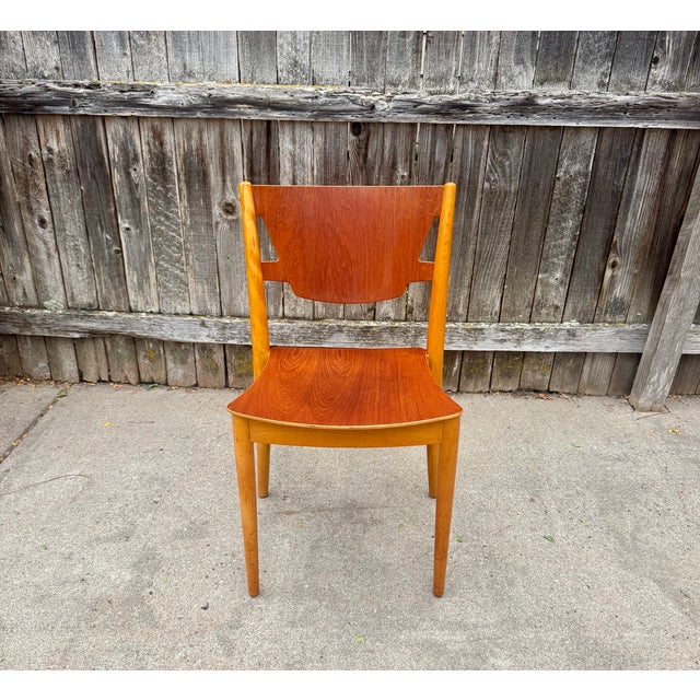 Mid-Century Modern Vintage Madsens Teak and Beech Side Chair For Sale - Image 3 of 7