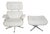 Set of Lounge Chair with Ottoman in White Leather by Charles Eames, 2010s For Sale