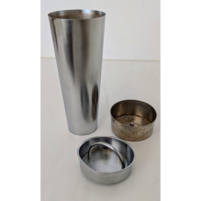 Metal Mid-Century Italian Brushed Steel Cocktail Strainer For Sale - Image 7 of 9