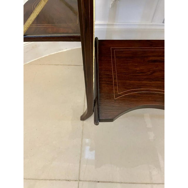 Wood Antique Edwardian Inlaid Rosewood Side Table , 1901 For Sale - Image 7 of 15