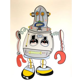 Adnan Charara Pop Art Serigraph Print of a Robot For Sale