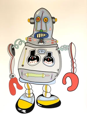 Adnan Charara Pop Art Serigraph Print of a Robot