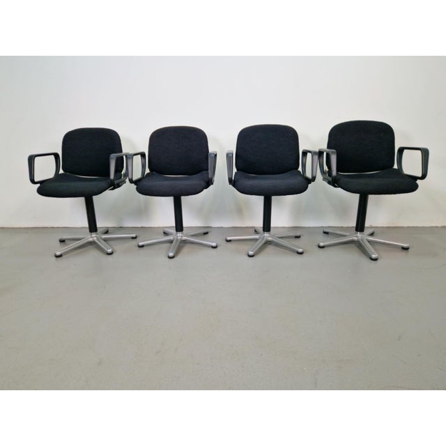 Metal Vintage Space Age Office 232 Chairs by Wilhelm Ritz for Wilkhahn, 1970s, Set of 4 For Sale - Image 7 of 16