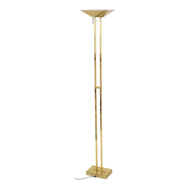 Mid-Century Modern Gilt Floor Lamp from Deknudt, 1970s For Sale - Image 3 of 17