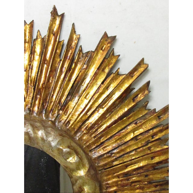 Spanish Giltwood Sunburst Mirror For Sale - Image 11 of 15