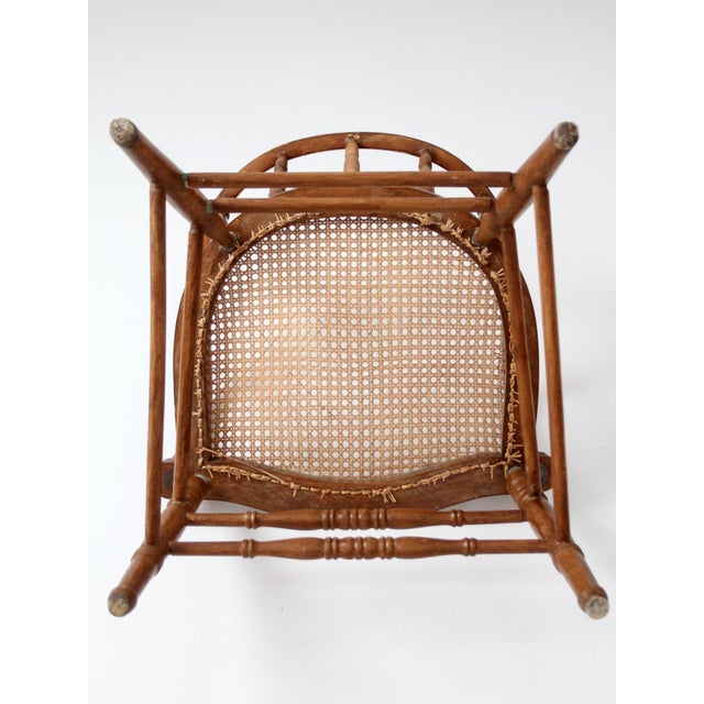 Antique Cane Seat Captain's Chair For Sale - Image 15 of 15