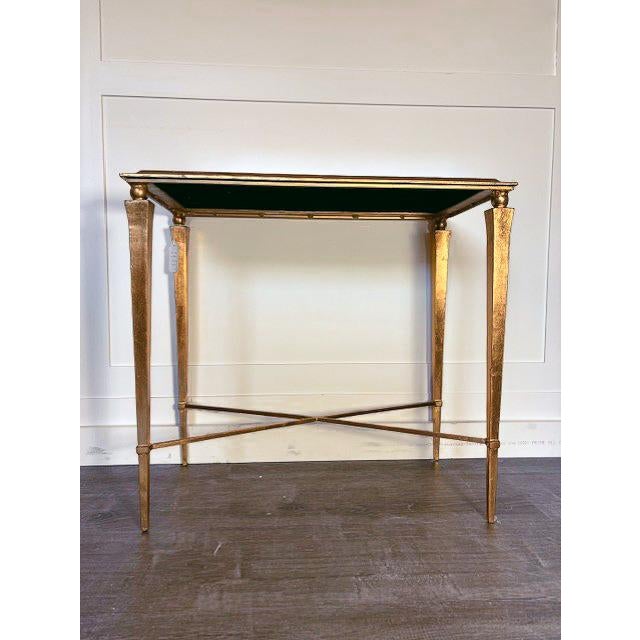 Mid-Century Modern Gold Leaf Mirrored Side Table For Sale - Image 3 of 8