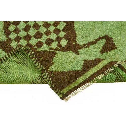 Bohemian Green Runner Rug For Sale - Image 6 of 7